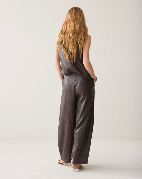 Summum Woman Balloon Trouser Soft Faux Leather - Dark Chocolate