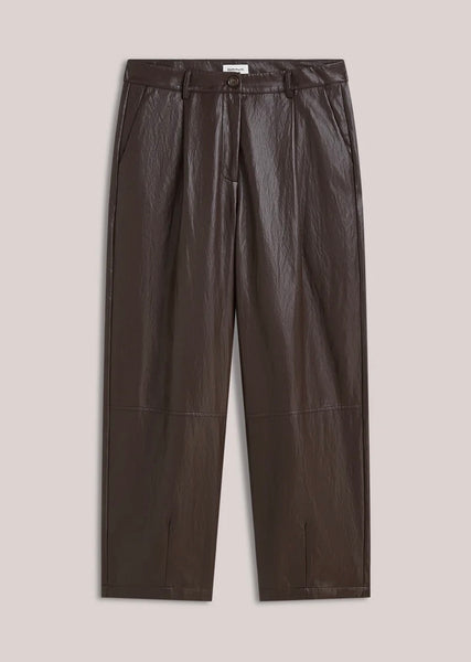 Summum Woman Balloon Trouser Soft Faux Leather - Dark Chocolate