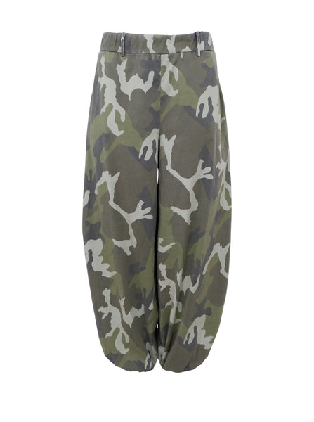 Black Colour BCAlly Balloon Trouser - Camo