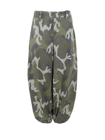 Black Colour BCAlly Balloon Trouser - Camo