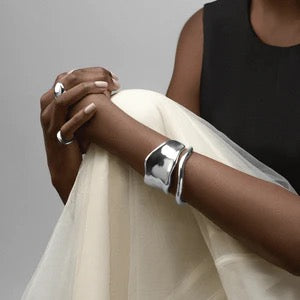 Orelia Jewellery Statement Organic Molten Metal Cuff - Silver