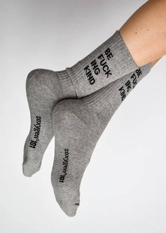 Soxygen Socks ' Be F*cking Kind' Slate One Size