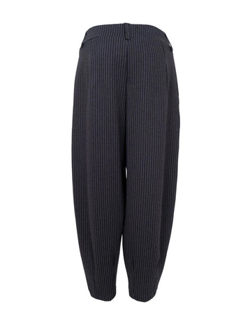 Black Colour BCTorino Barrel Leg Trouser - Black Stripe