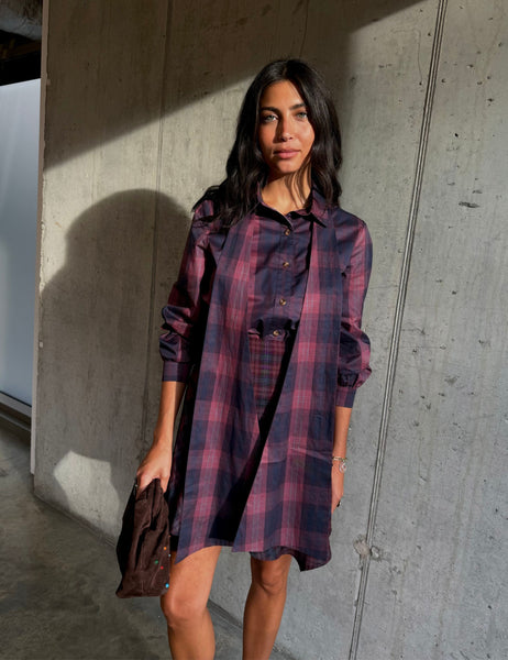 Never Fully Dressed Lyocell Rich Checked Tie Neck Blouse