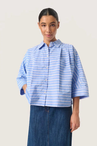 Soaked In Luxury Merona Stripe Shirt - Blue