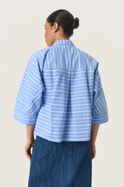 Soaked In Luxury Merona Stripe Shirt - Blue