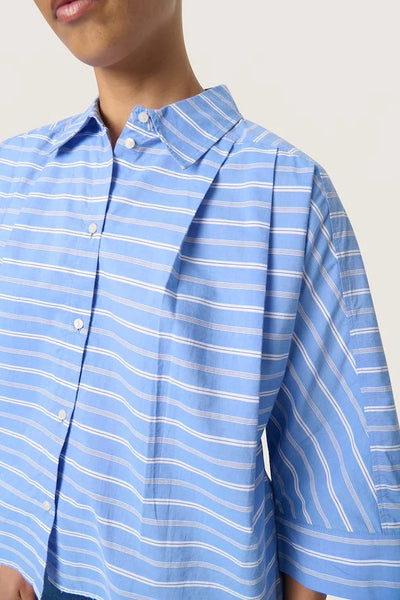 Soaked In Luxury Merona Stripe Shirt - Blue