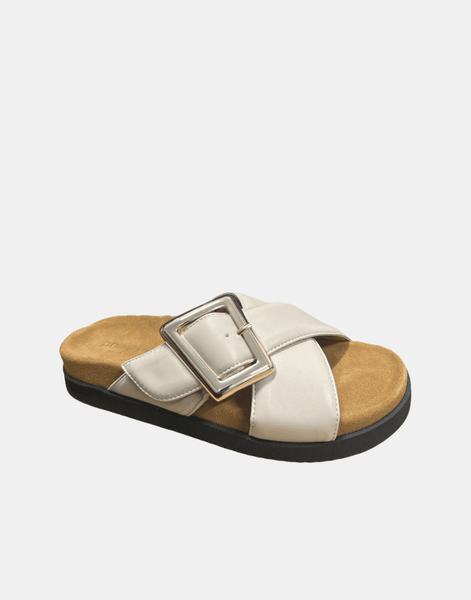 Philip Hogg Buckle Slider Sandal - Beige