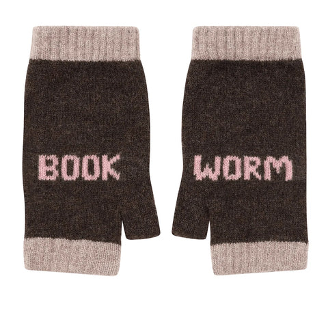 Black & Beech Book Worm Mittens in Cocoa & Calamine