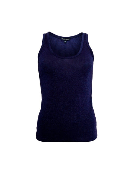 Black Colour BCFaye Lurex Vest - Navy