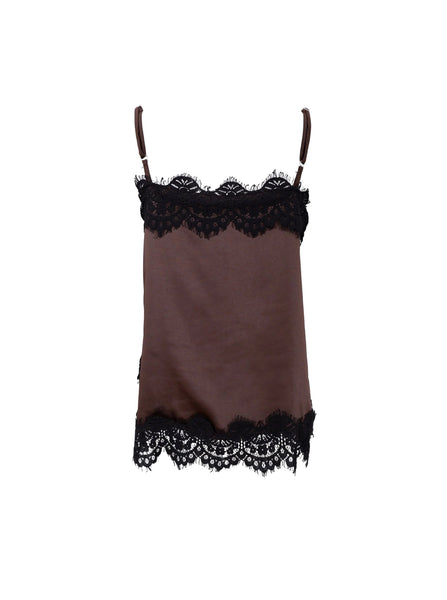 Black Colour BCEvie Lace Camisole - Coffee