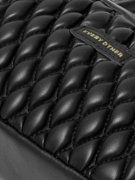 Every Other Quilted Camera Cross Body Bag - Black