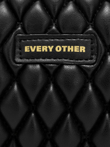 Every Other Quilted Camera Cross Body Bag - Black
