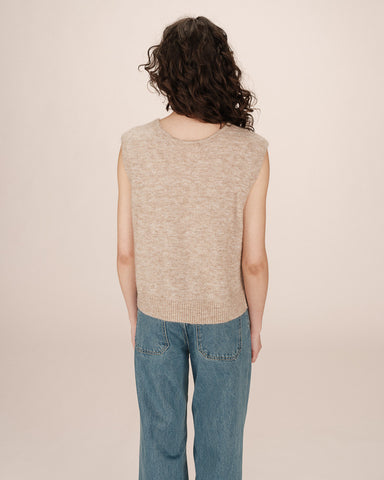Grace & Mila Sleeveless Wool & Mohair Sleeveless Knit - Beige