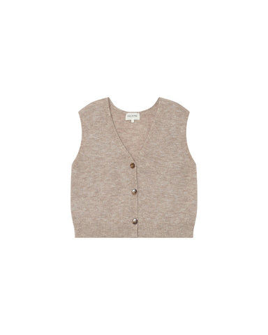 Grace & Mila Sleeveless Wool & Mohair Sleeveless Knit - Beige