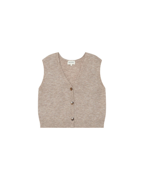 Grace & Mila Sleeveless Wool & Mohair Sleeveless Knit - Beige