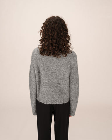 Grace & Mila Buttoned Wool & Aplaca Cardigan - Grey
