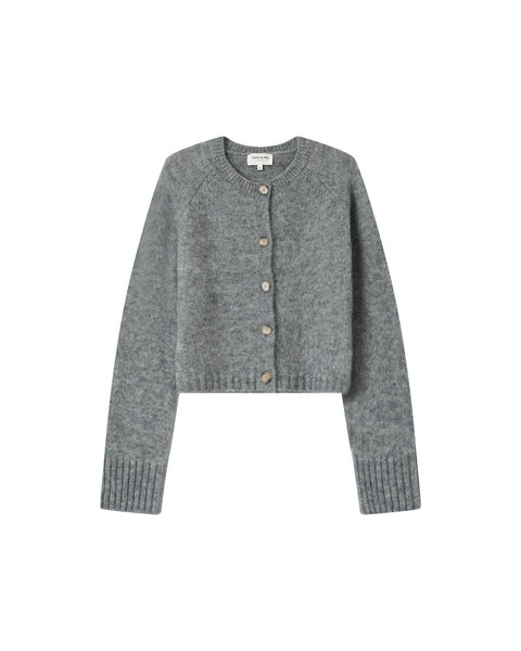 Grace & Mila Buttoned Wool & Aplaca Cardigan - Grey