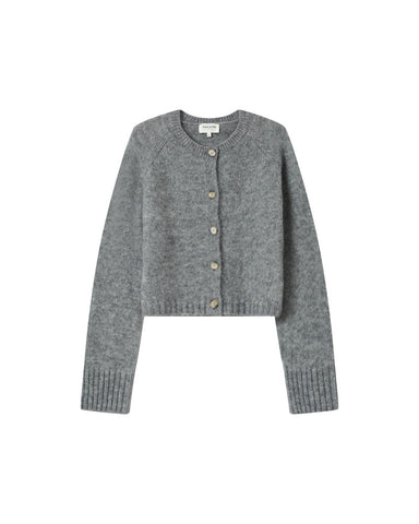 Grace & Mila Buttoned Wool & Aplaca Cardigan - Grey