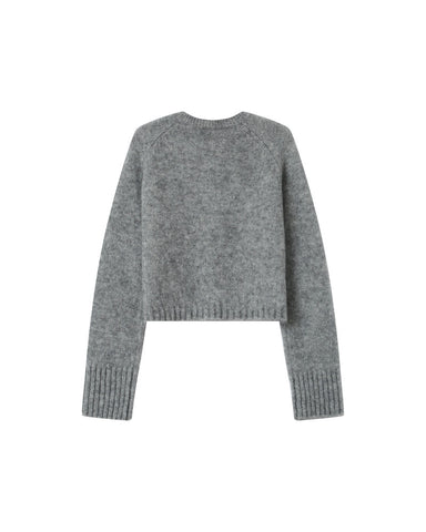 Grace & Mila Buttoned Wool & Aplaca Cardigan - Grey