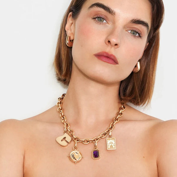 COLURi Thick Charm Chain Necklace - Gold Plated