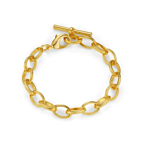 Orelia Jewellery Oval Link T-Bar Bracelet - Gold