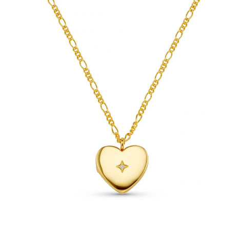 Orelia Jewellery Crystal Heart Locket Necklace - Gold