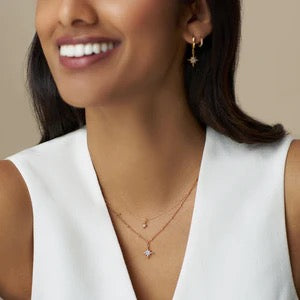 Orelia Jewellery Pavé Starburst Satellite Chain Necklace - Gold