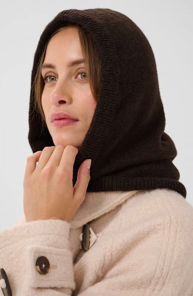 Saint Tropez AlulluSZ Knitted Hood - Chocolate Brown