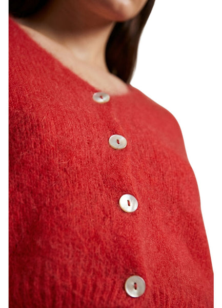 AMERICAN DREAMS Cornelia Crop Cardigan - Lipstick Red