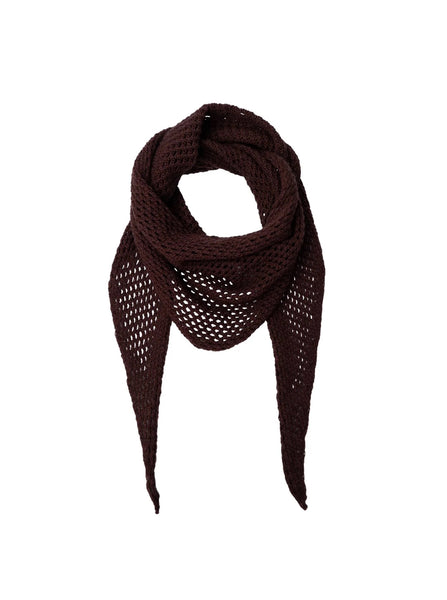 Black Colour BCGale Knitted Cotton Scarf - Coffee