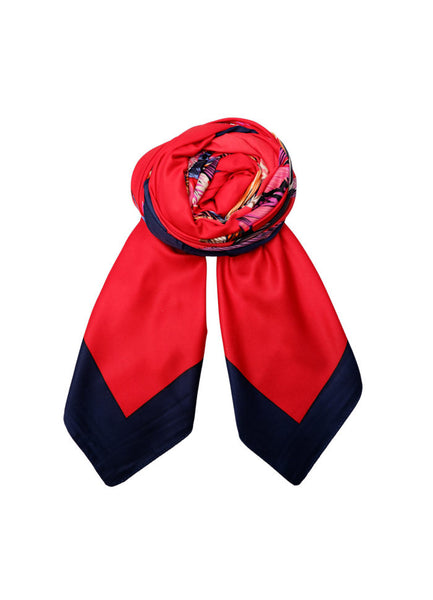 Black Colour BCTalula Satin Scarf - Red