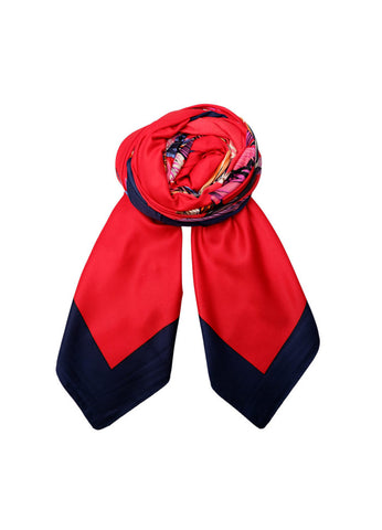 Black Colour BCTalula Satin Scarf - Red