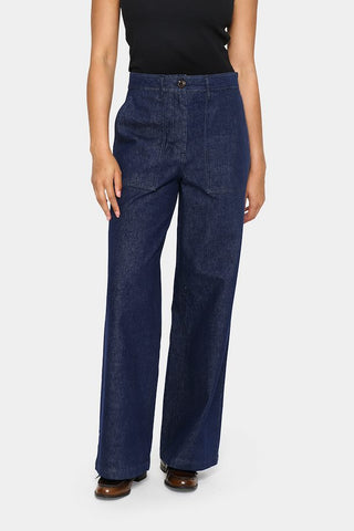 Saint Tropez Gwyneth Wide Denim Trousers - Dark Denim