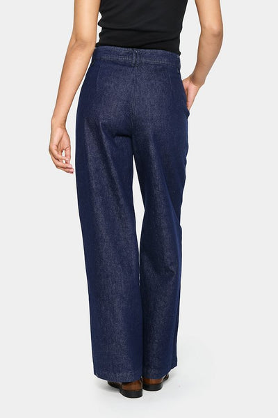 Saint Tropez Gwyneth Wide Denim Trousers - Dark Denim