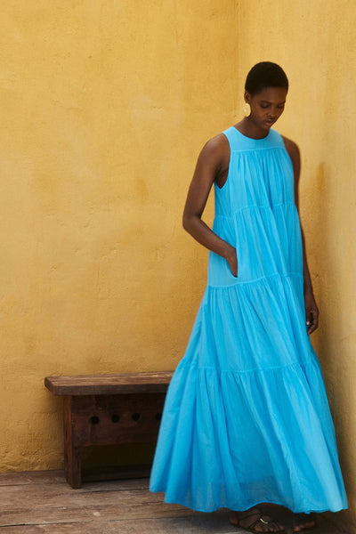 Devotion Twins Tiered Maxi Dress - Cyan Blue | ATTIC WOMENSWEAR Devotion Twins Tiered Maxi Dress - Cyan Blue | ATTIC WOMENSWEAR