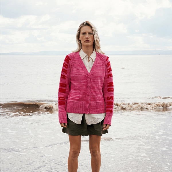 Black & Beech Do No Harm Take No Shit Cardigan - Hibiscus