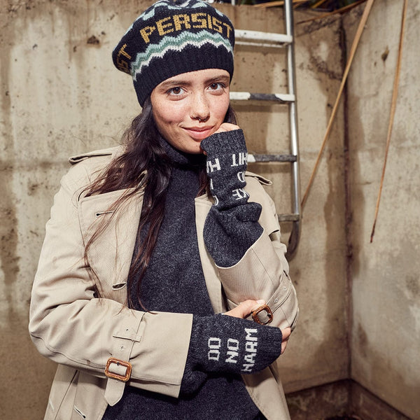 Black & Beech Do No Harm Take No Shit Wrist Warmers - Anthracite