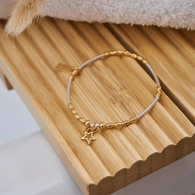 ChloBo Mixed Metal Double Star Bracelet - Gold & Silver