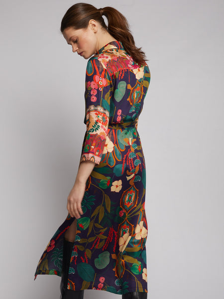 VILAGALLO Dafne Floral Printed Shirt Dress