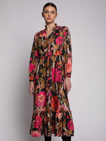 VILAGALLO Theresa Floral Printed Maxi Dress
