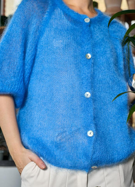 Black Colour BCBjoerk Patent Knitted Cardigan - Blue