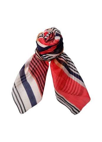 Black Colour BCKaela Silk Scarf - Red Flower