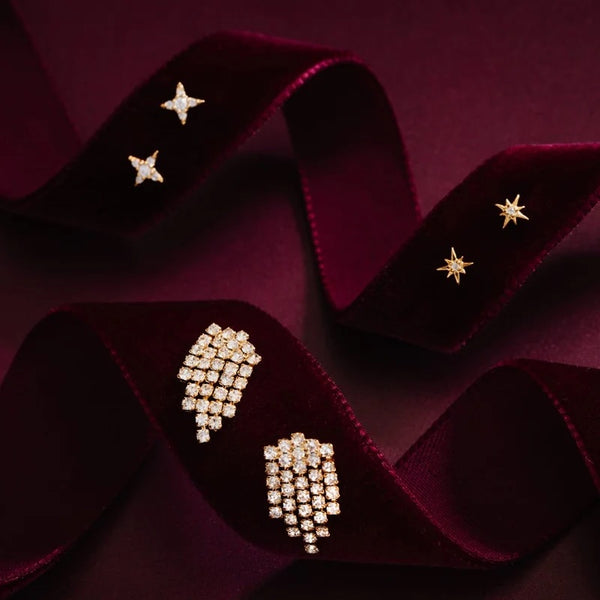 Orelia Starburst & Waterfall Ear Stacking Set