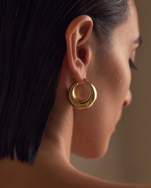 Edblad Boyd Hoops Earrings - Shiny Gold