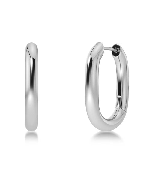 Edblad Modernist Hoop Earrings - Shiny Silver