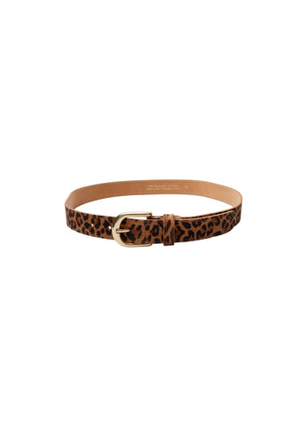 Black Colour BCSmilla Suede Leopard Belt - Camel