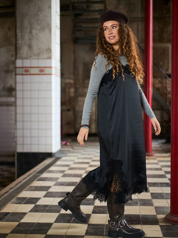 Black Colour BCEvie Lace Strap Dress - Black