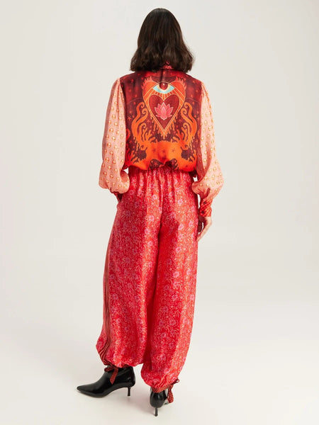 Me369 Sola Red Aura Puff Sleeve Shirt - Red Aura