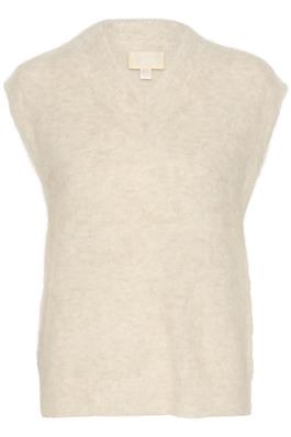 Soaked SLKarinne Slipover v Neck Knit - Creme